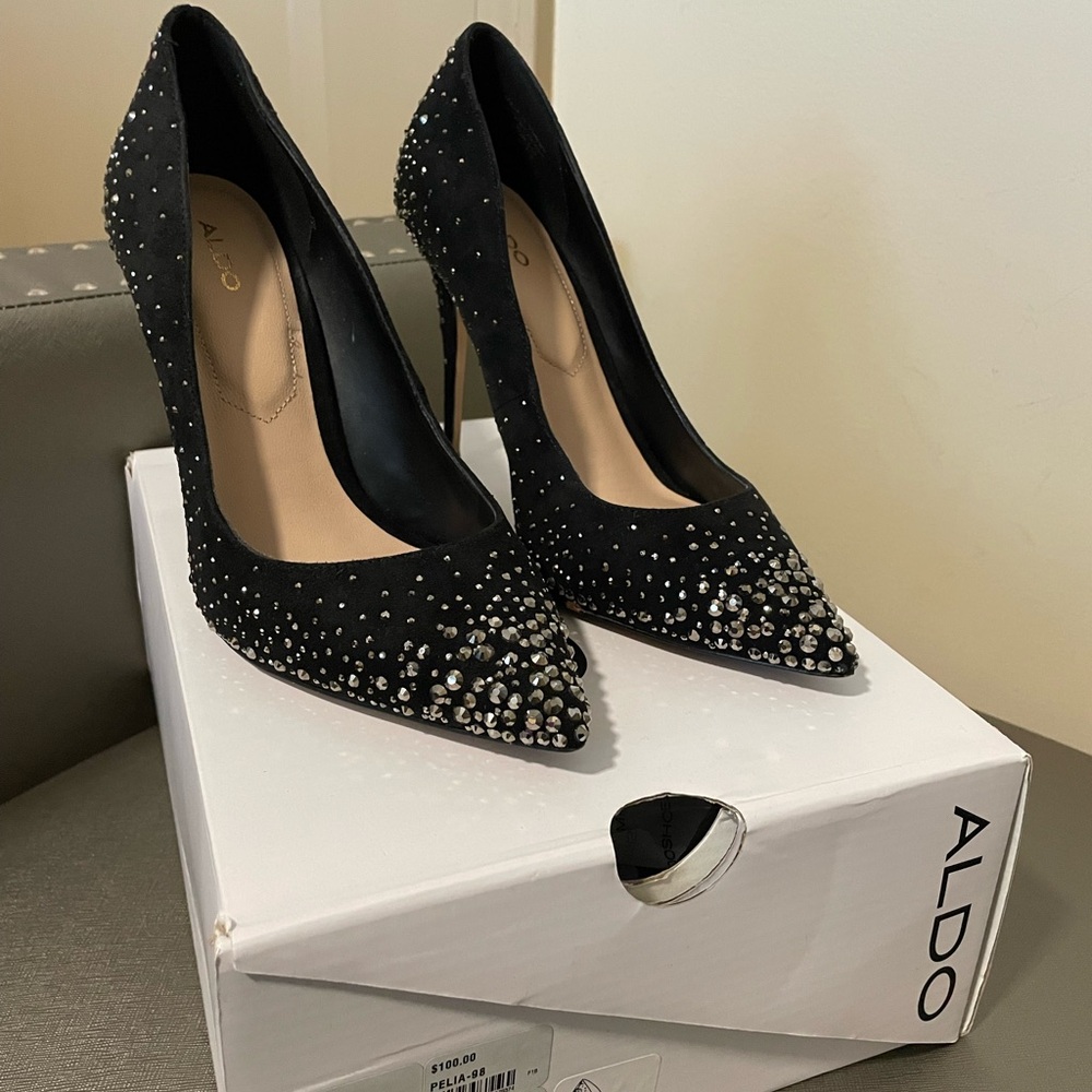 Aldo Black Studded Heels